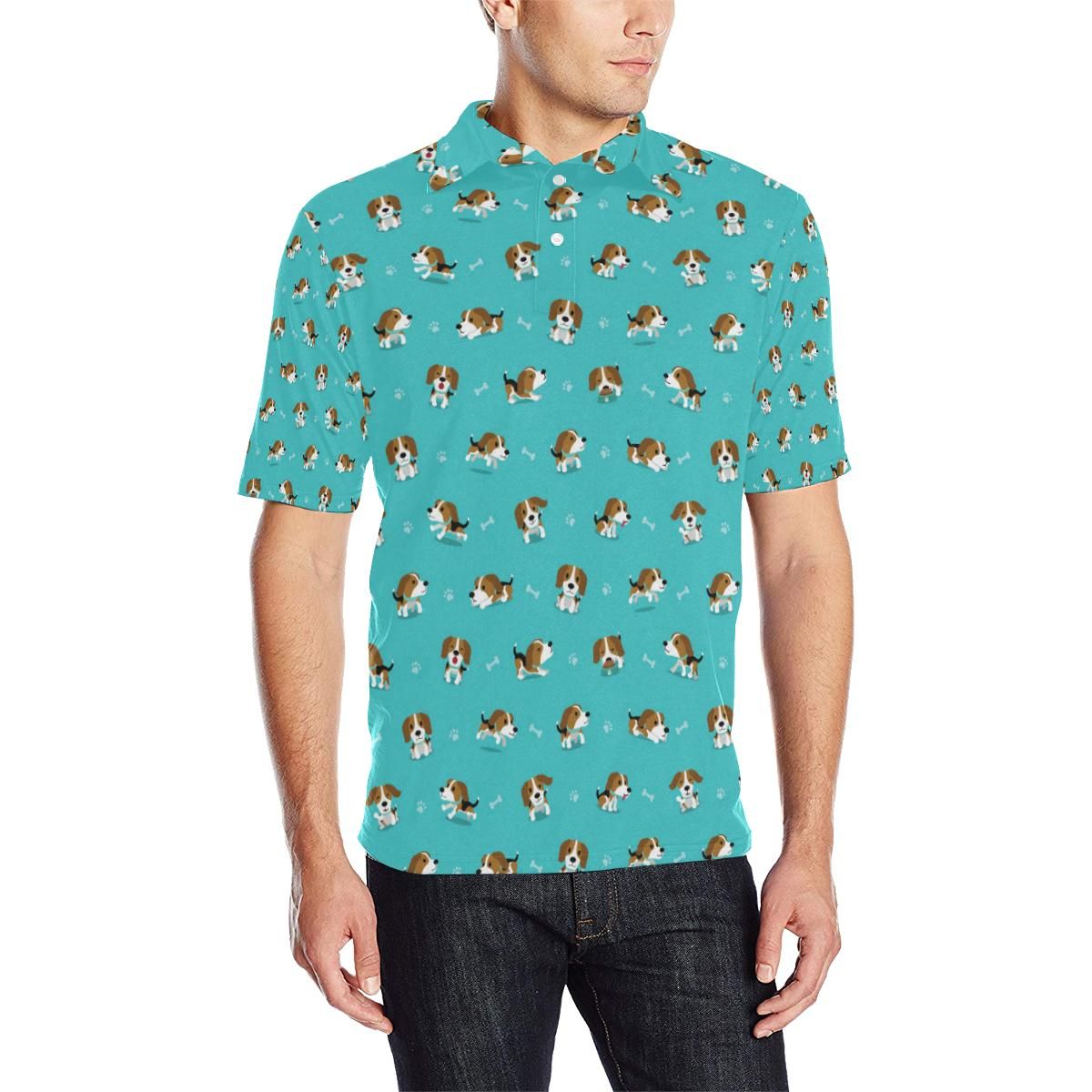 Beagle Pattern Print Design 05 Men Polo Shirt Beagle Pattern Print Design 05 Men Polo Shirt