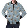 Beagle Paw Dog Bone Pattern Print Mens Bomber Jacket