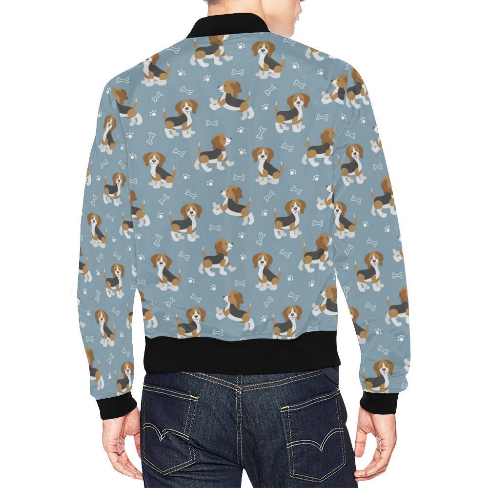 Beagle-Paw-Dog-Bone-Pattern-Print-Mens-Bomber-Jacket-2