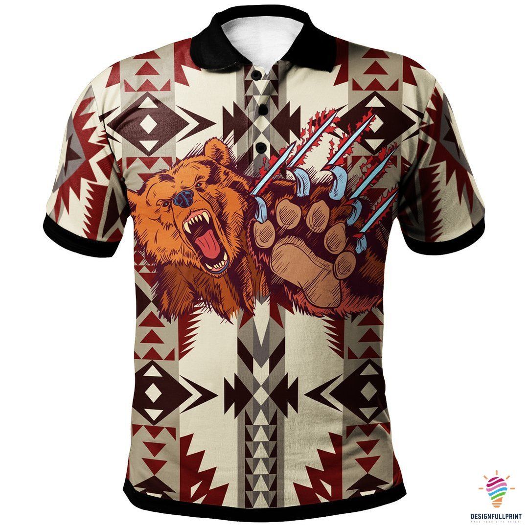 Bear Native American Polo Shirt Ln Gift For Native American Bear Native American Polo Shirt Ln Gift For Native American