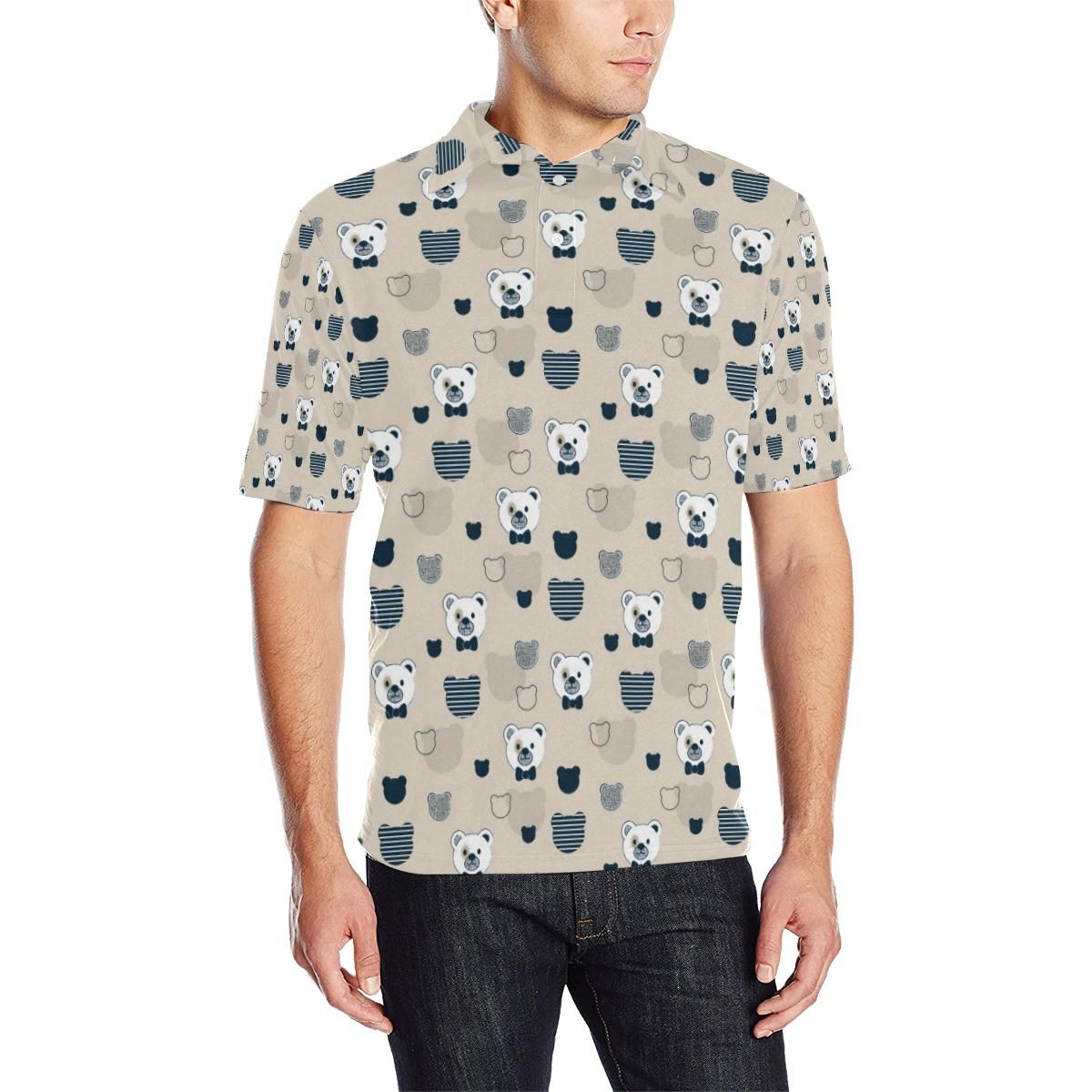 Bear Pattern Print Design 05 Men Polo Shirt Bear Pattern Print Design 05 Men Polo Shirt
