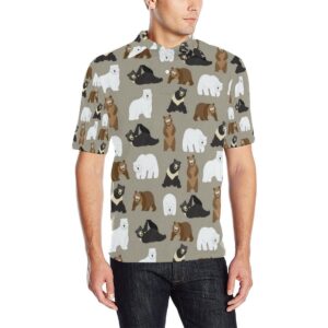 Bear Pattern Print Design Be03 Men Polo Shirt