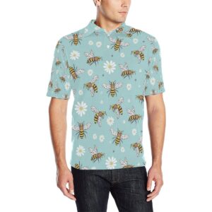 Bee Pattern Print Design Bee010 Men Polo Shirt