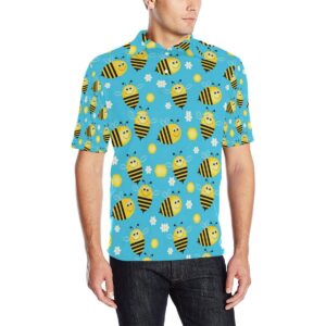 Bee Pattern Print Design Bee06 Men Polo Shirt