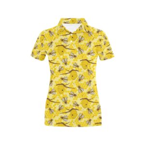 Bee With Honeycomb Print Design Lks302 Women'S Polo Shirt