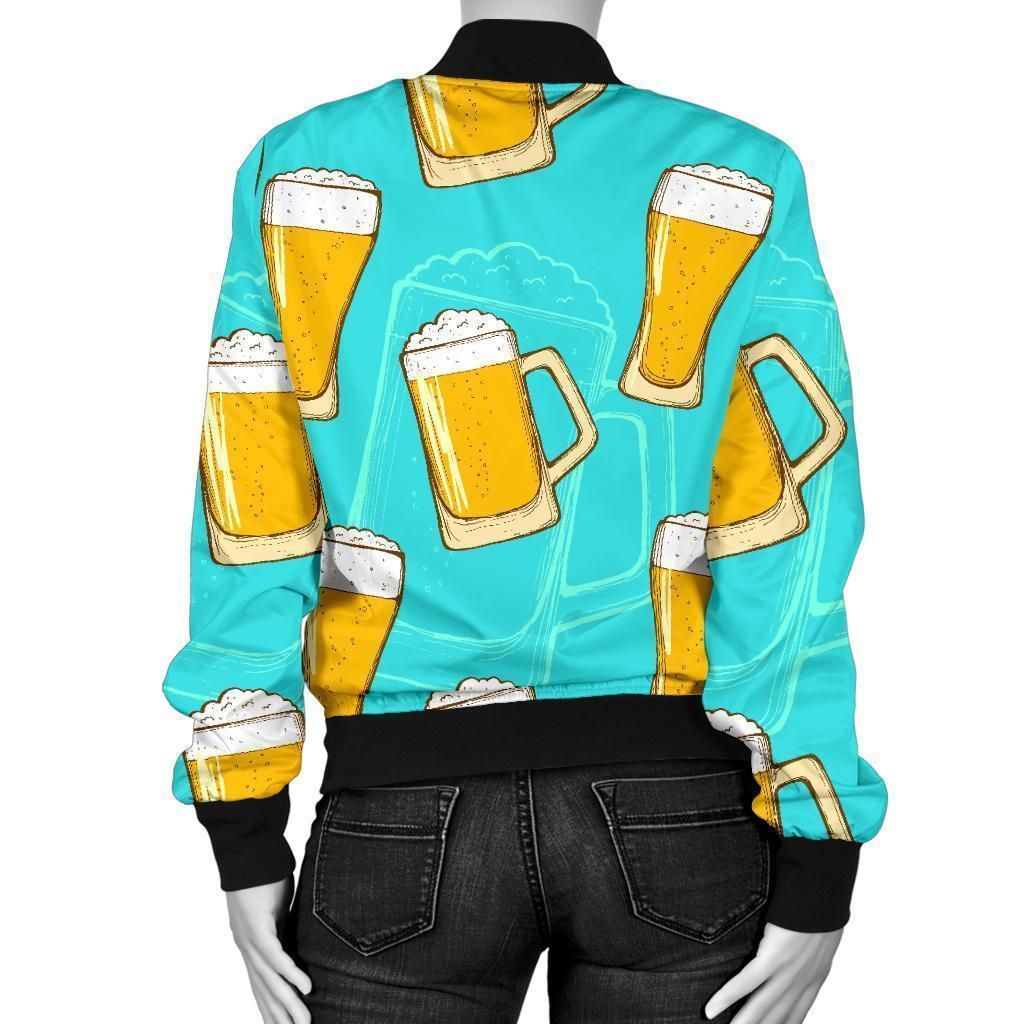 Beer-Blue-Pattern-Print-Women-Casual-Bomber-Jacket-2