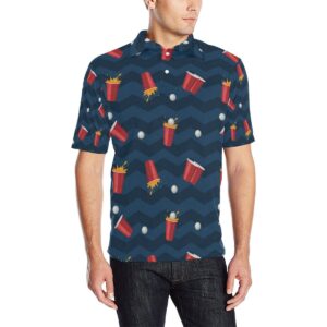 Beer Pong Pattern Print Design 01 Men Polo Shirt