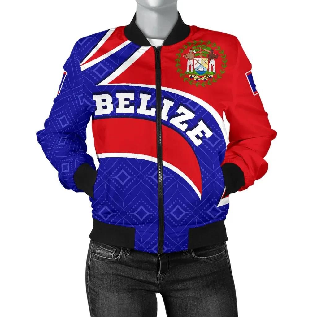 Belize Women's Bomber Jacket - Belize Coat Of Arms - BN18 Bomber Jacket Belize Women's Bomber Jacket - Belize Coat Of Arms - BN18 Bomber Jacket