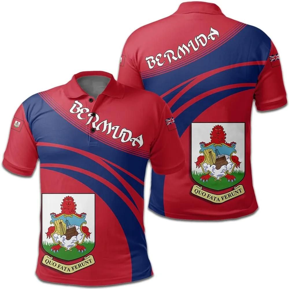 Bermuda Coat Of Arms Polo Shirt Cricket Style J5W Bermuda Coat Of Arms Polo Shirt Cricket Style J5W