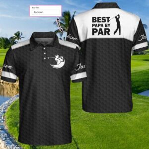 Best Papa By Par Custom Name Polo Shirt