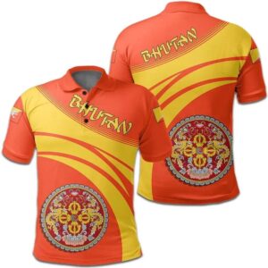 Bhutan Coat Of Arms Polo Shirt Cricket Style J5W