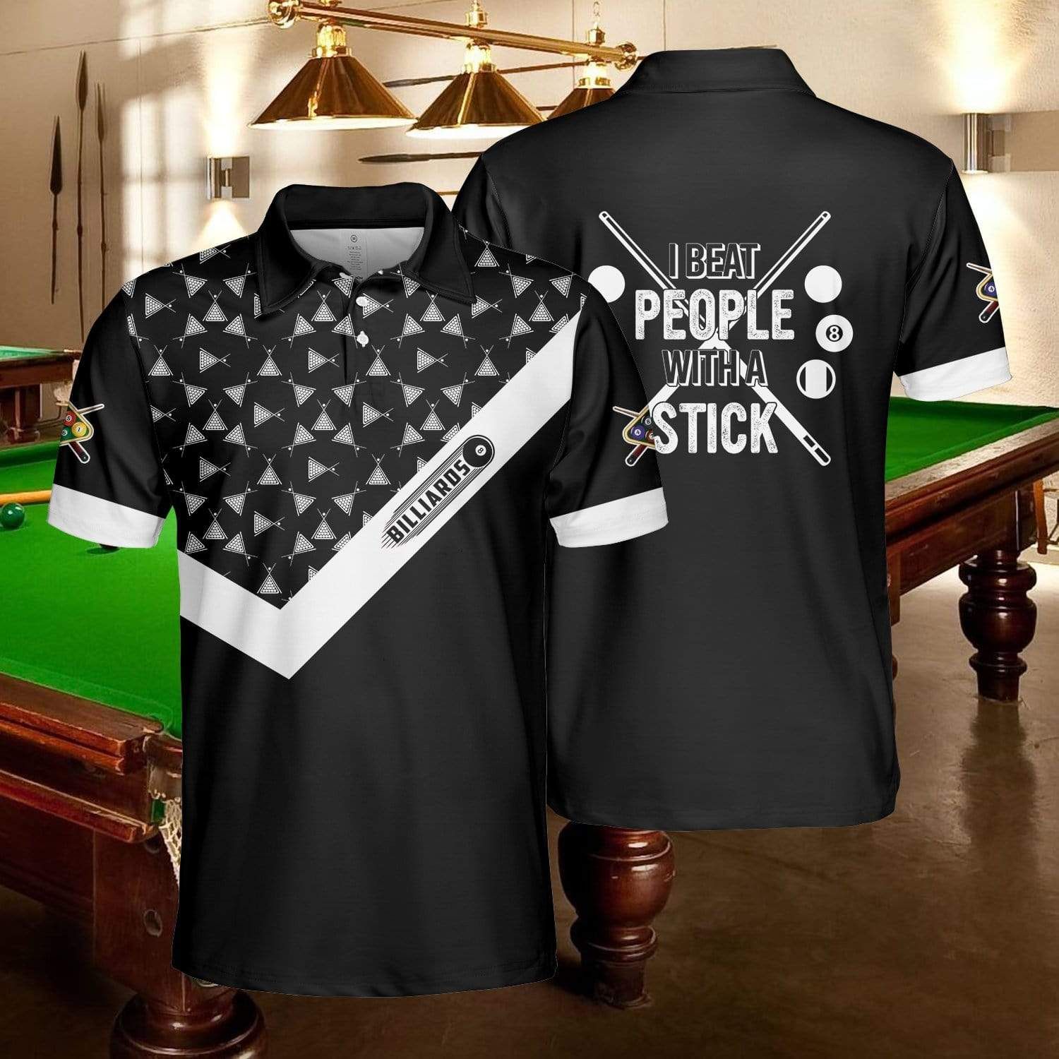 Billiard I Beat People With A Stick Polo Shirt Billiard I Beat People With A Stick Polo Shirt