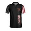 Billiards Eagle American Flag Short Sleeve Polo Shirt –