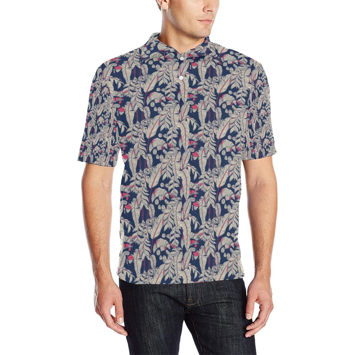 Bird Of Paradise Pattern Print Design 03 Men Polo Shirt Bird Of Paradise Pattern Print Design 03 Men Polo Shirt
