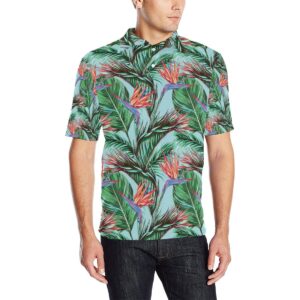 Bird Of Paradise Pattern Print Design Bop01 Men Polo Shirt