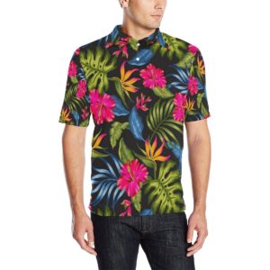 Bird Of Paradise Pattern Print Design Bop014 Men Polo Shirt
