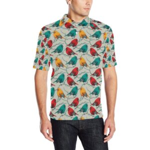 Birds Pattern Print Design 04 Men Polo Shirt