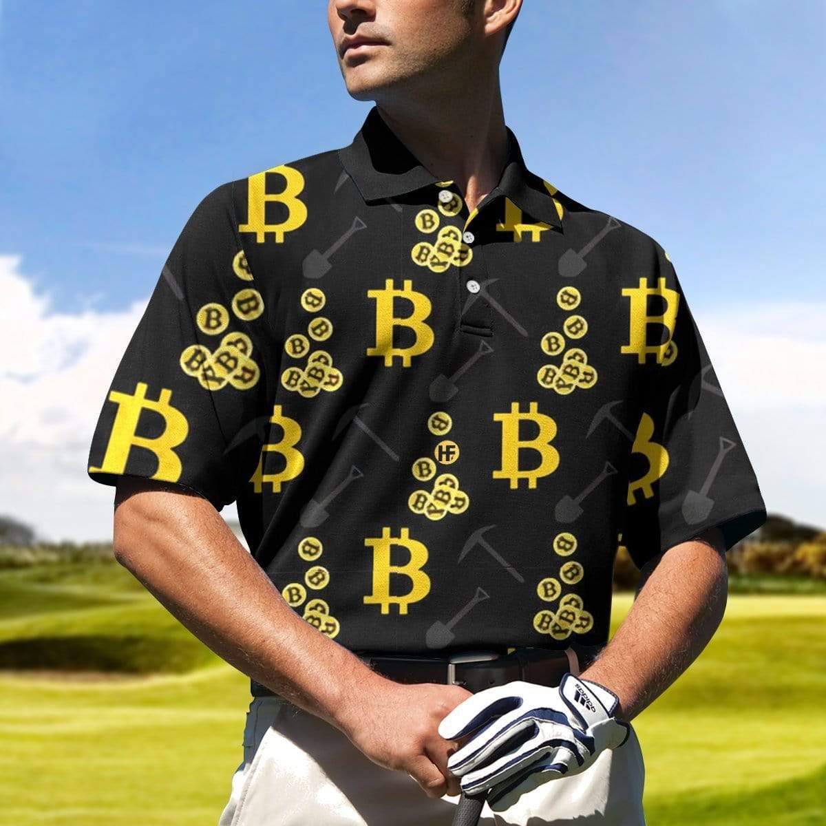 Bitcoin Mining Crypto Gold Money Business Men Polo Shirt #V Bitcoin Mining Crypto Gold Money Business Men Polo Shirt #V