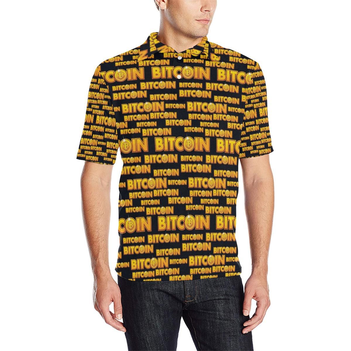Bitcoin Pattern Print Design Do03 Men Polo Shirt Bitcoin Pattern Print Design Do03 Men Polo Shirt