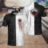 Black And White Bowling Polo Shirt