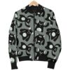 Black Bigfoot Pattern Print Women Casual Bomber Jacket