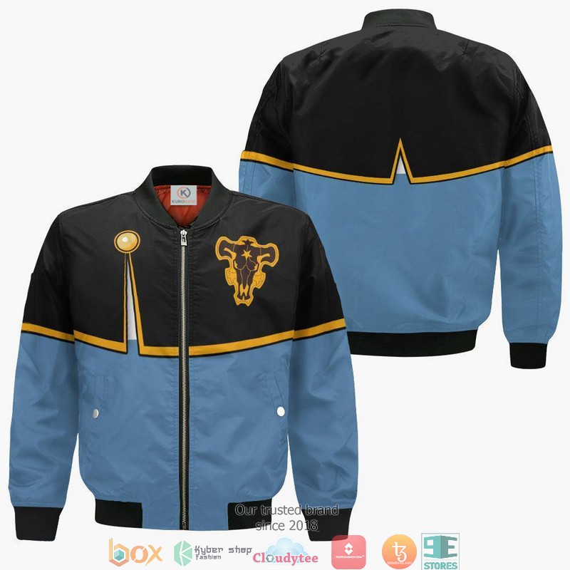 Black Clover Grey Anime 3D Bomber Jacket Black Clover Grey Anime 3D Bomber Jacket