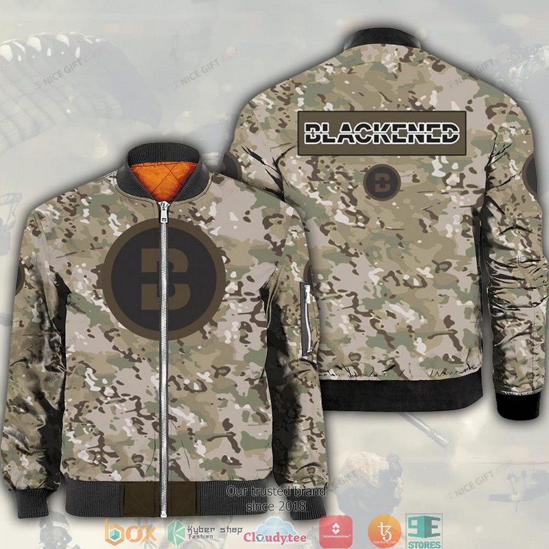 Blackened Camouflage Bomber Jacket Blackened Camouflage Bomber Jacket