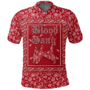 Blood Gang Bulldog Polo Shirt A31