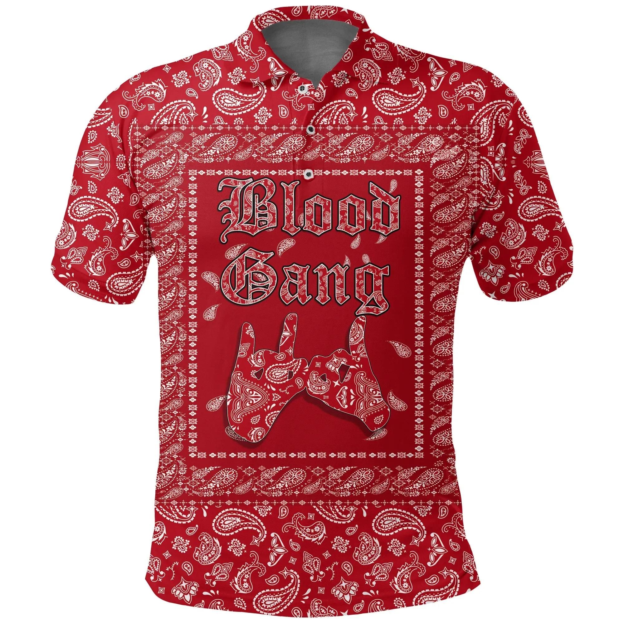 Blood Gang Bulldog Polo Shirt A31 Blood Gang Bulldog Polo Shirt A31