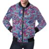 Blue Purple Red Paisley Pattern Print Mens Bomber Jacket