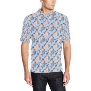 Bluebird Pattern Print Design 01 Men Polo Shirt