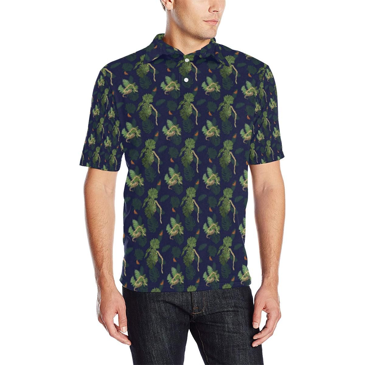 Boa Pattern Print Design 02 Men Polo Shirt Boa Pattern Print Design 02 Men Polo Shirt