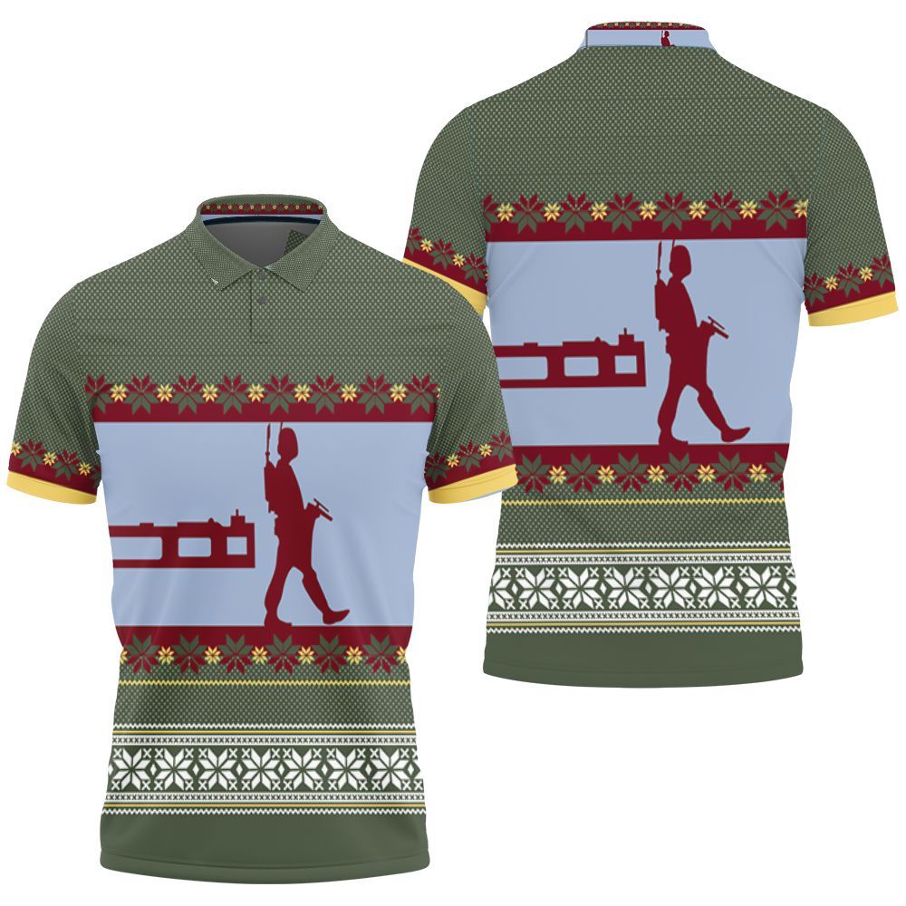 Boba Fett Nordic Christmas Knitting Pattern 3D Polo Shirt Boba Fett Nordic Christmas Knitting Pattern 3D Polo Shirt
