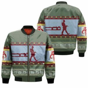 Boba Fett Nordic Christmas Knitting Pattern 3D T Shirt Hoodie Sweater Bomber Jacket Model 522 Bomber Jacket