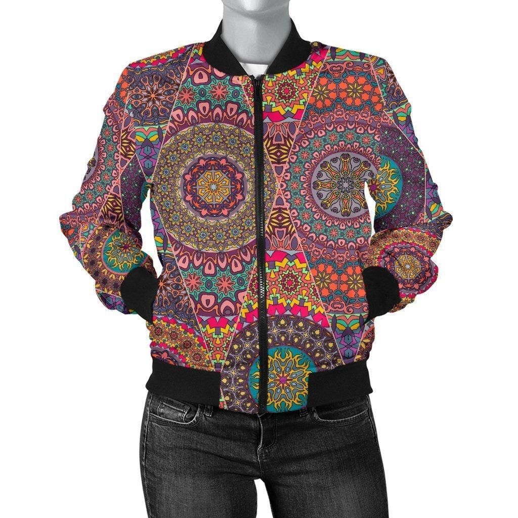 Bohemian-Patchwork-Pattern-Print-Women-Casual-Bomber-Jacket-1
