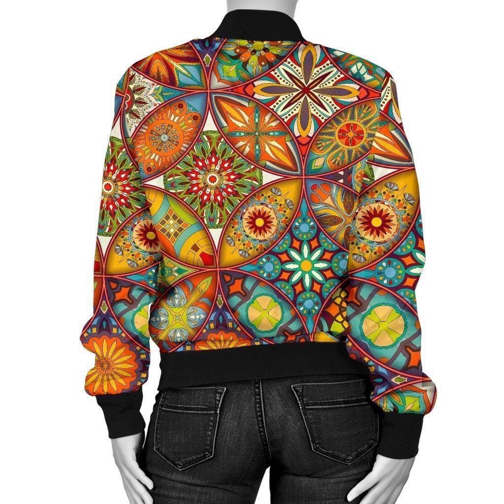 Bohemian-Patchwork-Print-Pattern-Women-Casual-Bomber-Jacket-2