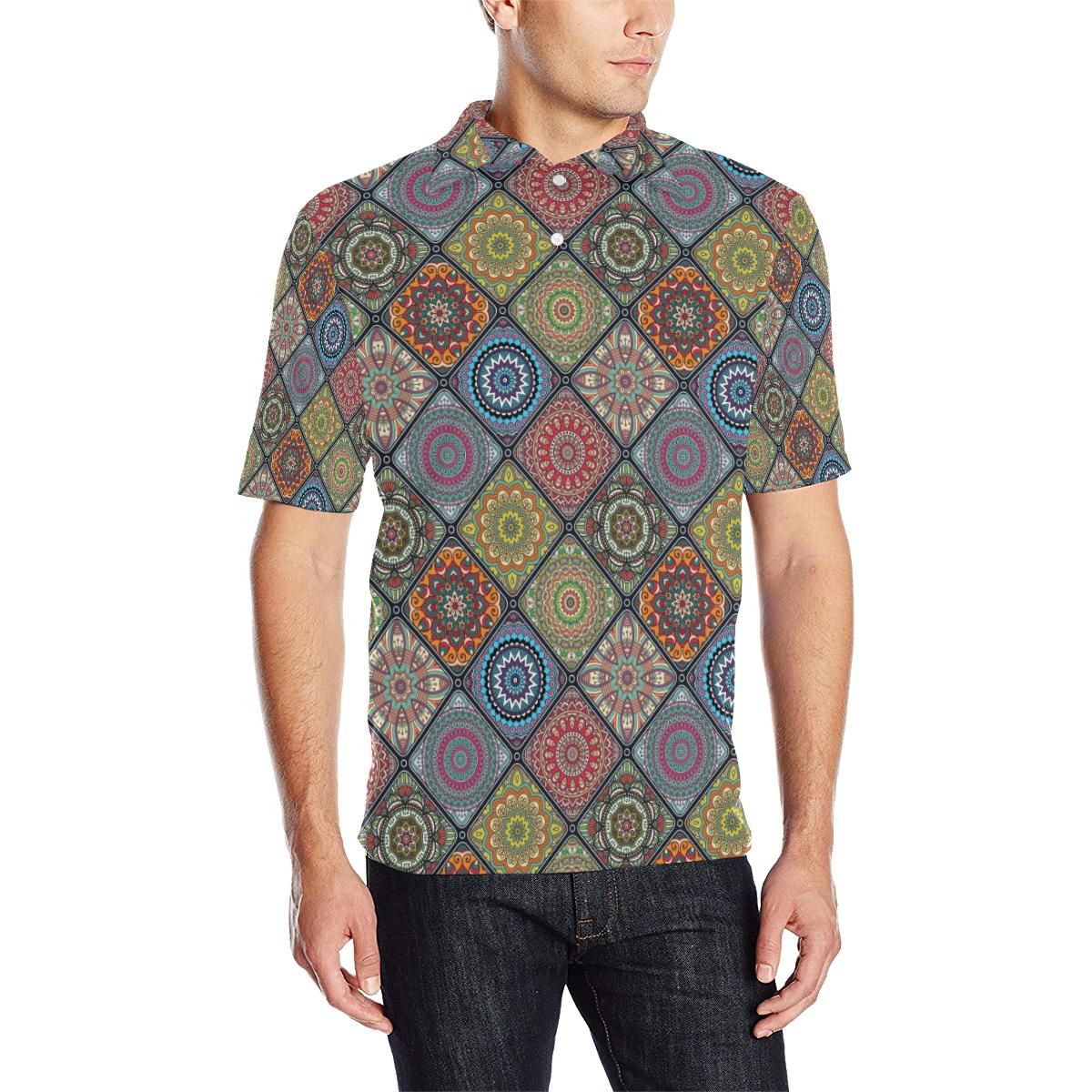 Bohemian Pattern Print Design 05 Men Polo Shirt Bohemian Pattern Print Design 05 Men Polo Shirt