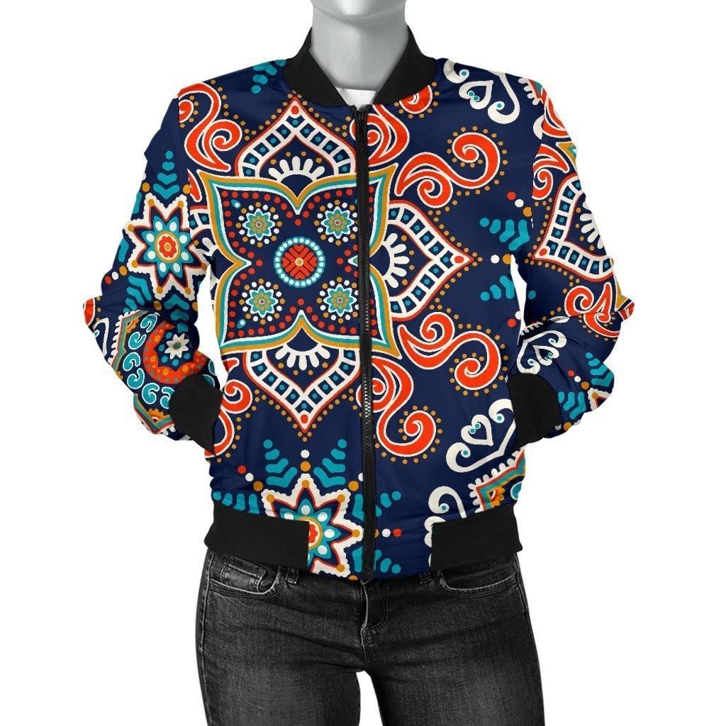 Bohemian-Pattern-Print-Women-Casual-Bomber-Jacket-1