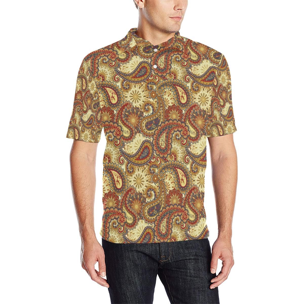 Boho Pattern Print Design 08 Men Polo Shirt Boho Pattern Print Design 08 Men Polo Shirt