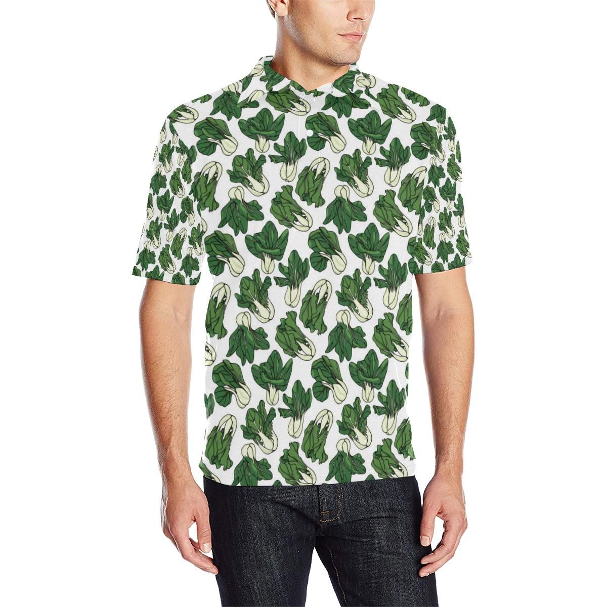 Bok Choy Pattern Print Design 02 Men Polo Shirt Bok Choy Pattern Print Design 02 Men Polo Shirt