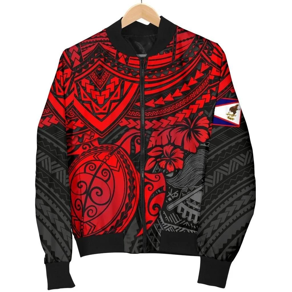Bomber Jacket American Samoa Polynesian - Red Turtle - BN15 Bomber Jacket Bomber Jacket American Samoa Polynesian - Red Turtle - BN15 Bomber Jacket