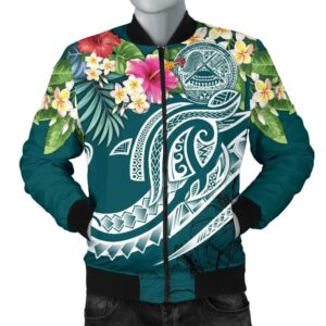 Bomber Jacket American Samoa Polynesian Summer Plumeria - BN15 Bomber Jacket