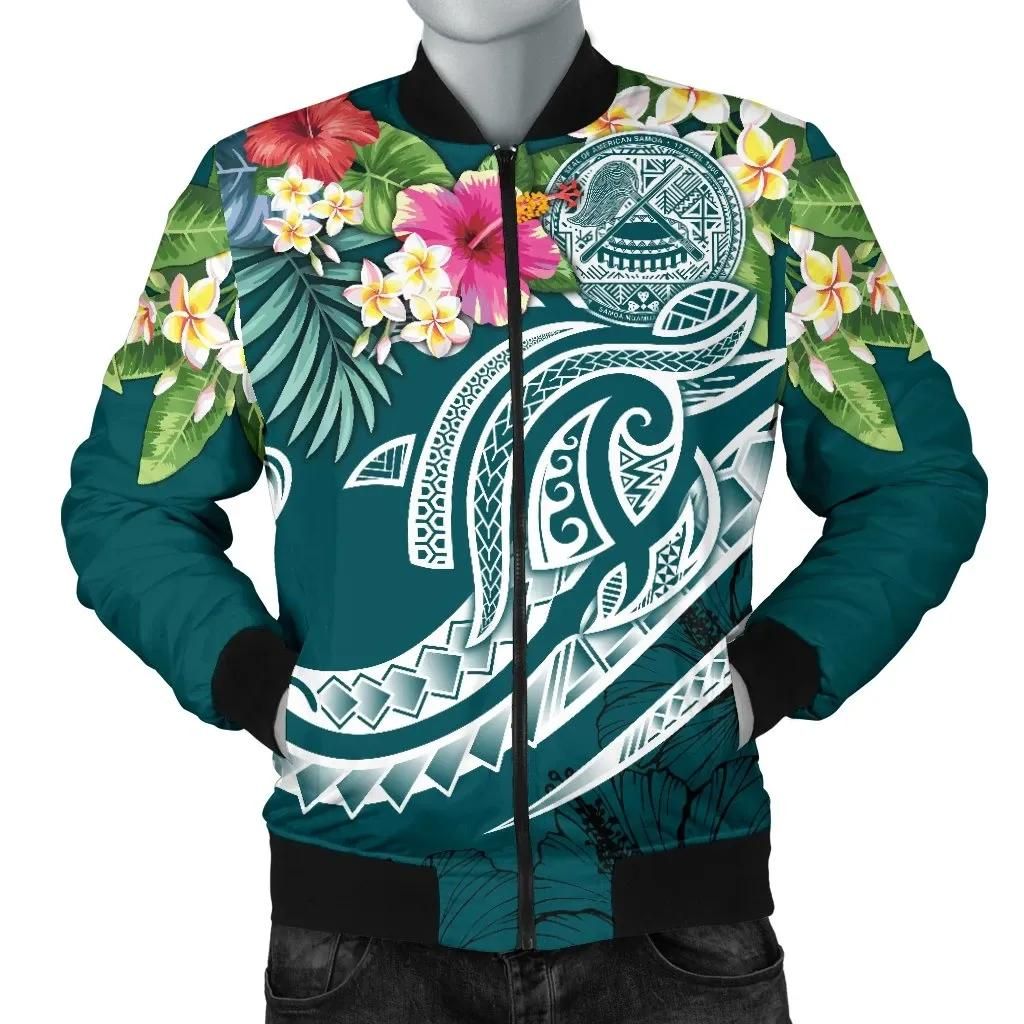 Bomber Jacket American Samoa Polynesian Summer Plumeria - BN15 Bomber Jacket Bomber Jacket American Samoa Polynesian Summer Plumeria - BN15 Bomber Jacket