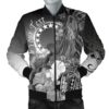 Bomber Jacket Cook Islands Custom Personalised - Humpback Whale with Tropical Flowers (White)- BN18 Bomber Jacket