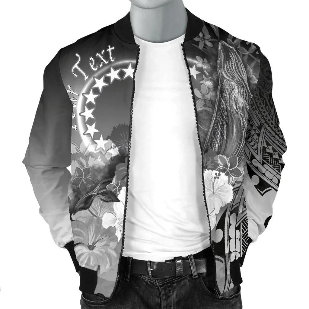 Bomber-Jacket-Cook-Islands-Custom-Personalised-Humpback-Whale-with-Tropical-Flowers-White-BN18-Bomber-Jacket-2