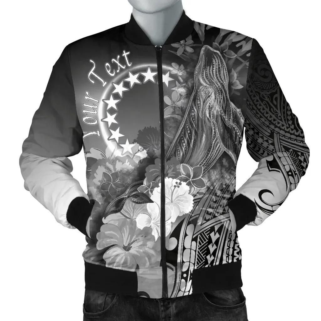 Bomber Jacket Cook Islands Custom Personalised - Humpback Whale with Tropical Flowers (White)- BN18 Bomber Jacket Bomber Jacket Cook Islands Custom Personalised - Humpback Whale with Tropical Flowers (White)- BN18 Bomber Jacket