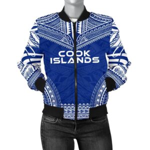 Bomber Jacket Cook Islands Flag Polynesian Chief - Bn10
