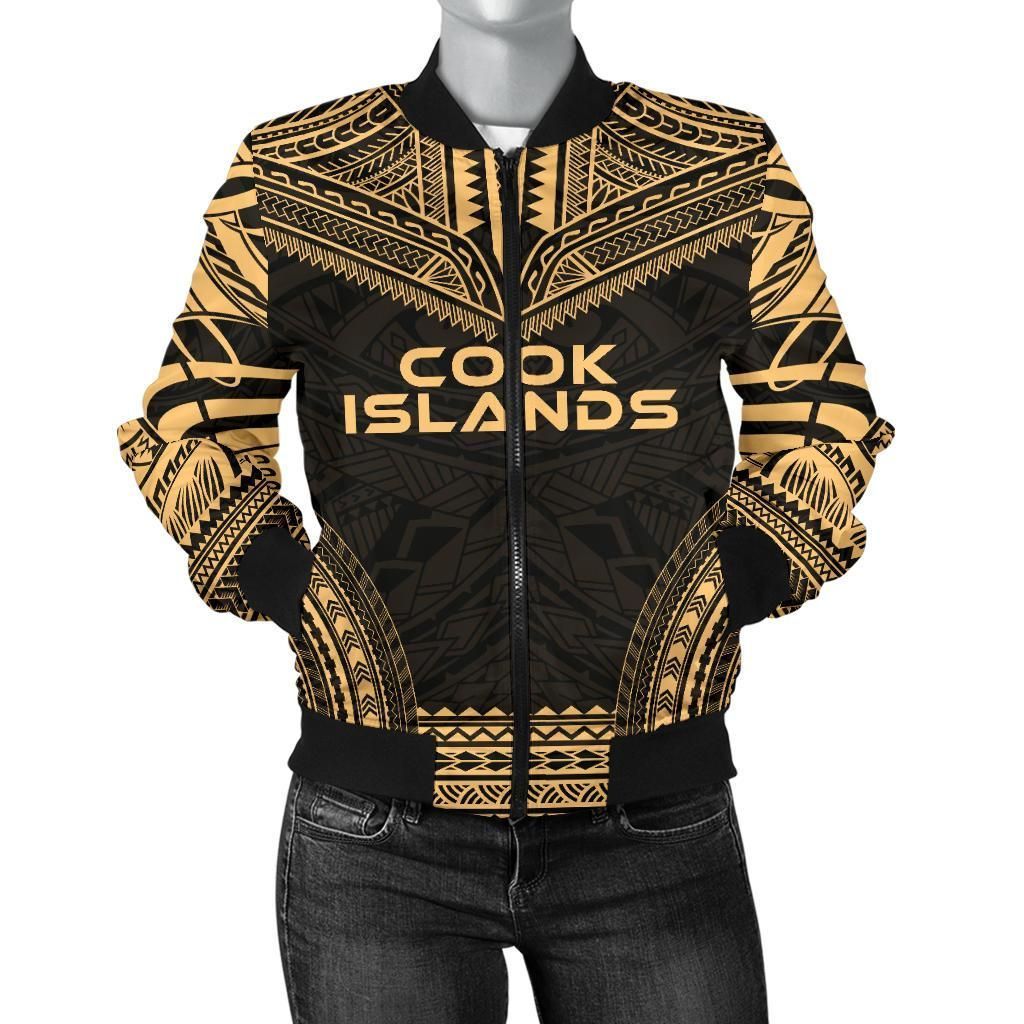 Bomber Jacket Cook Islands Polynesian Chief - Gold Version - Bn10 Bomber Jacket Bomber Jacket Cook Islands Polynesian Chief - Gold Version - Bn10 Bomber Jacket