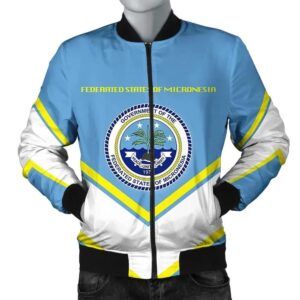 Bomber Jacket Federated States of Micronesia Coat Of Arms Lucian Style J5W Bomber Jacket