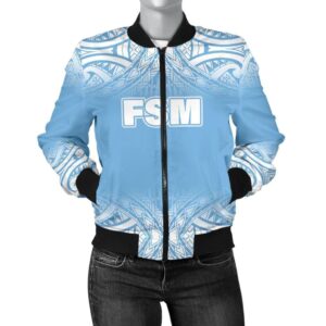 Bomber Jacket Federated States of Micronesia - Fog Blue Style - BN09 Bomber Jacket